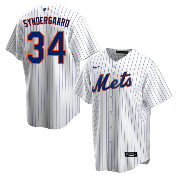 Nike Men #34 Noah Syndergaard New York Mets Baseball Jerseys Sale-White - Click Image to Close